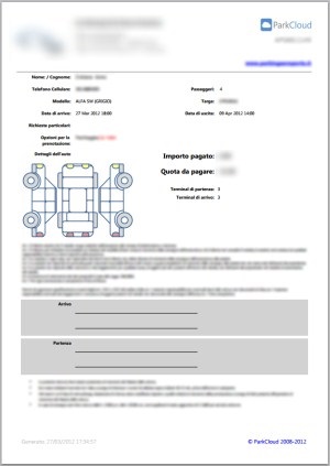 Customer signature sheet