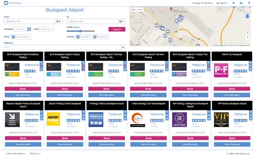 ParkCloud parking search engine screenshot