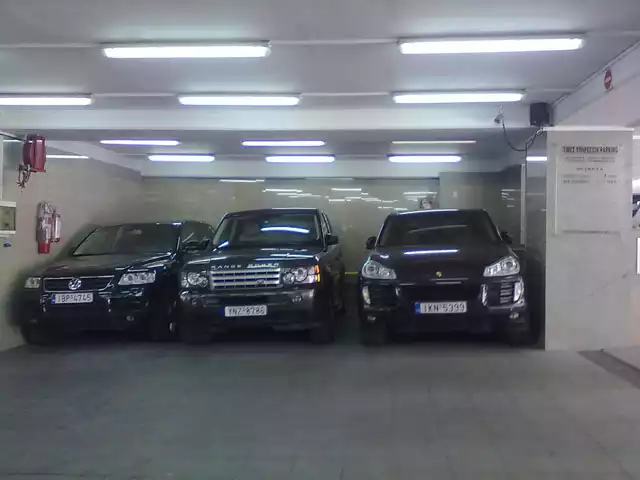 Three parked cars