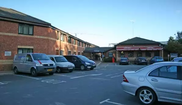 Travelodge car park view from front